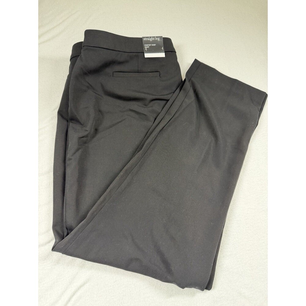 Alfani Womens Black Stretch Straight Leg Mid Rise Dress Pants Pockets NEW 447